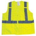 1284-LZ-RD Lime Mesh Reflective Tape Class 2 Vest w/ Radio Clip